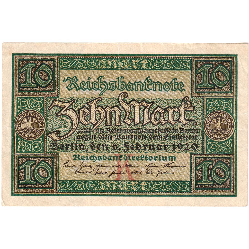 Alemania, 10 Mark, 1920-02-06, MBC