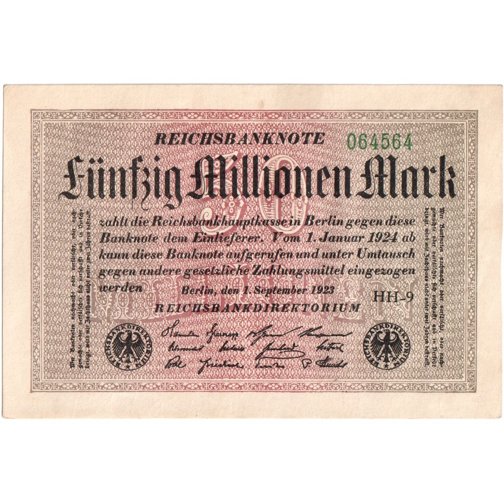 Deutschland, 50 Millionen Mark, 1923-09-01, SS