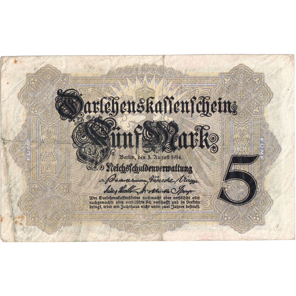 Duitsland, 5 Mark, 1917-08-01, TTB