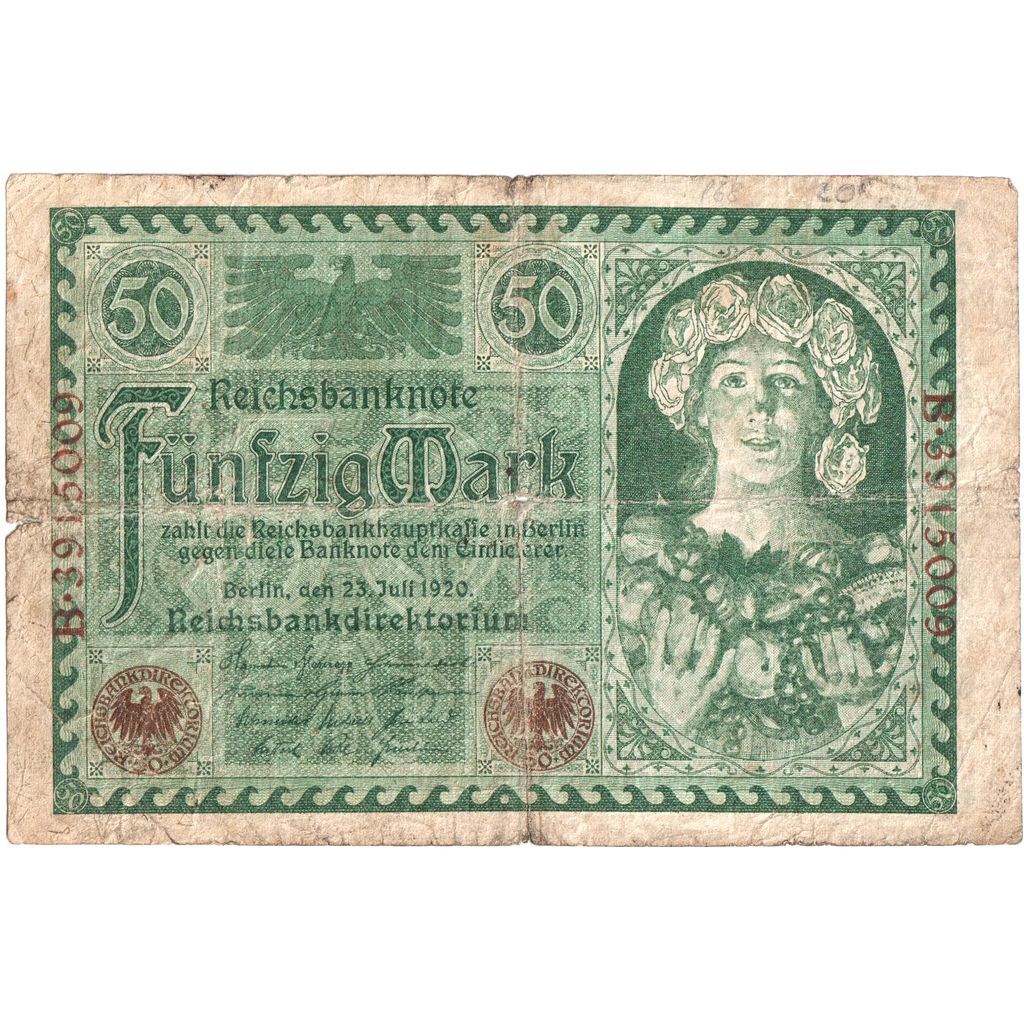 Billete, 50 Mark, Alemania, 1920-07-23, KM:68, BC