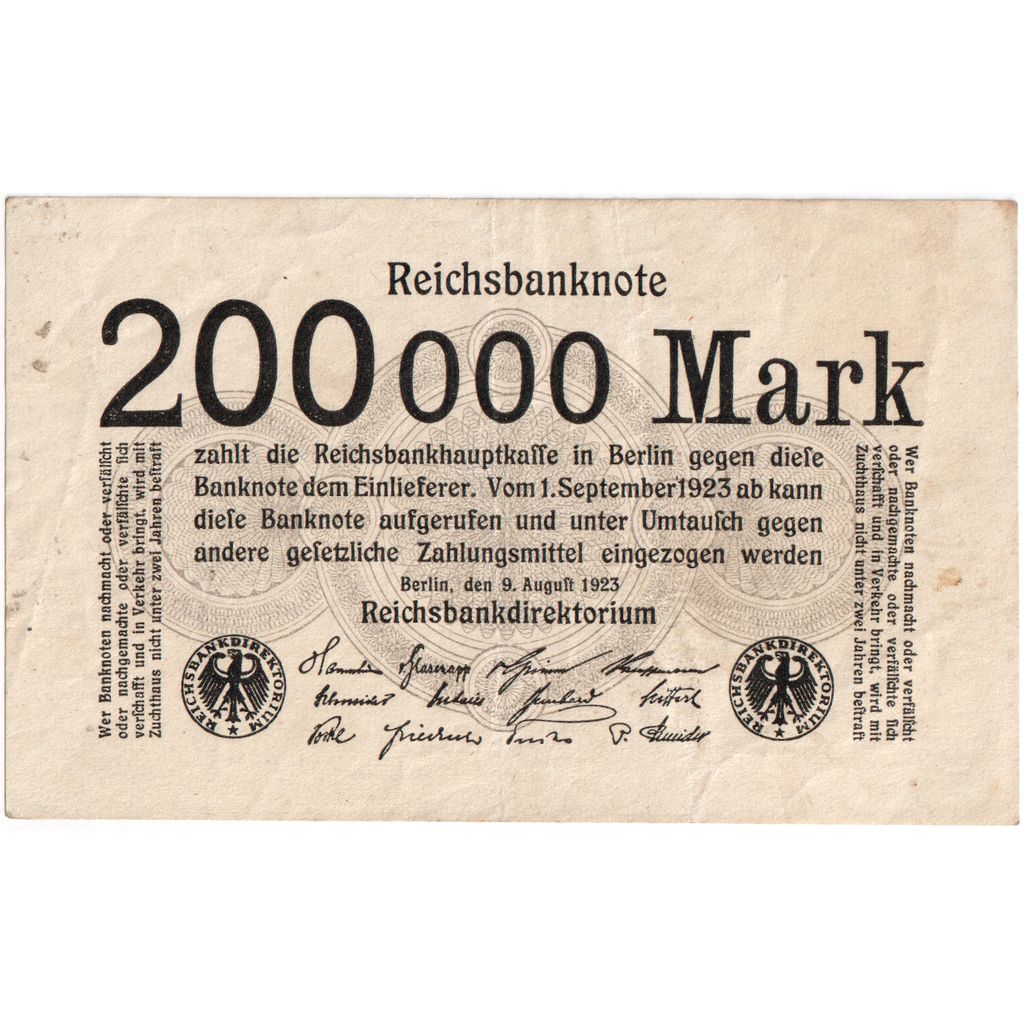 Geldschein, Deutschland, 200,000 Mark, 1923, KM:100, SS
