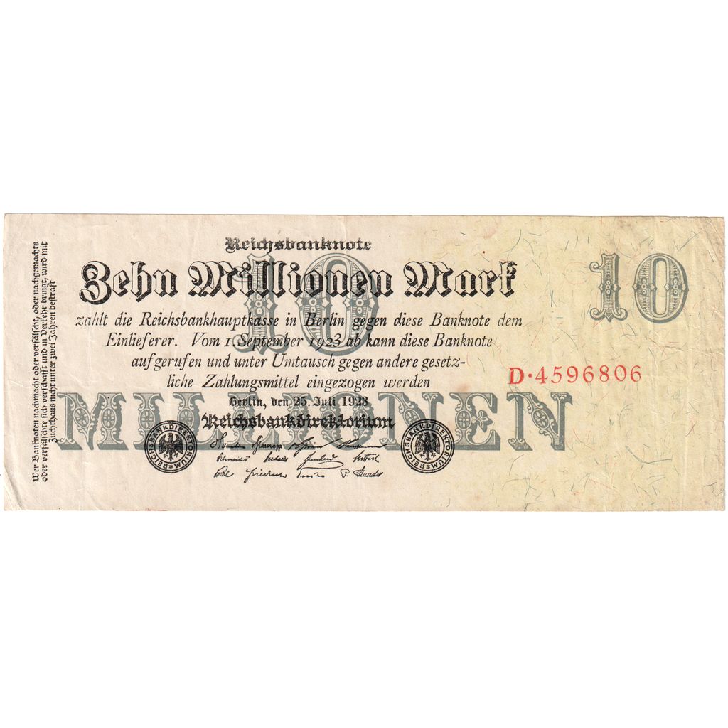 Deutschland, 10 Millionen Mark, 1923-07-25, SS