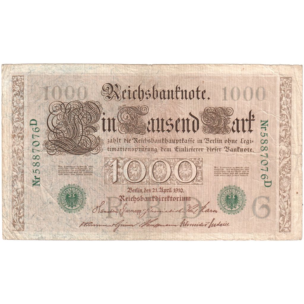 Alemania, 1000 Mark, 1910-04-21, EBC