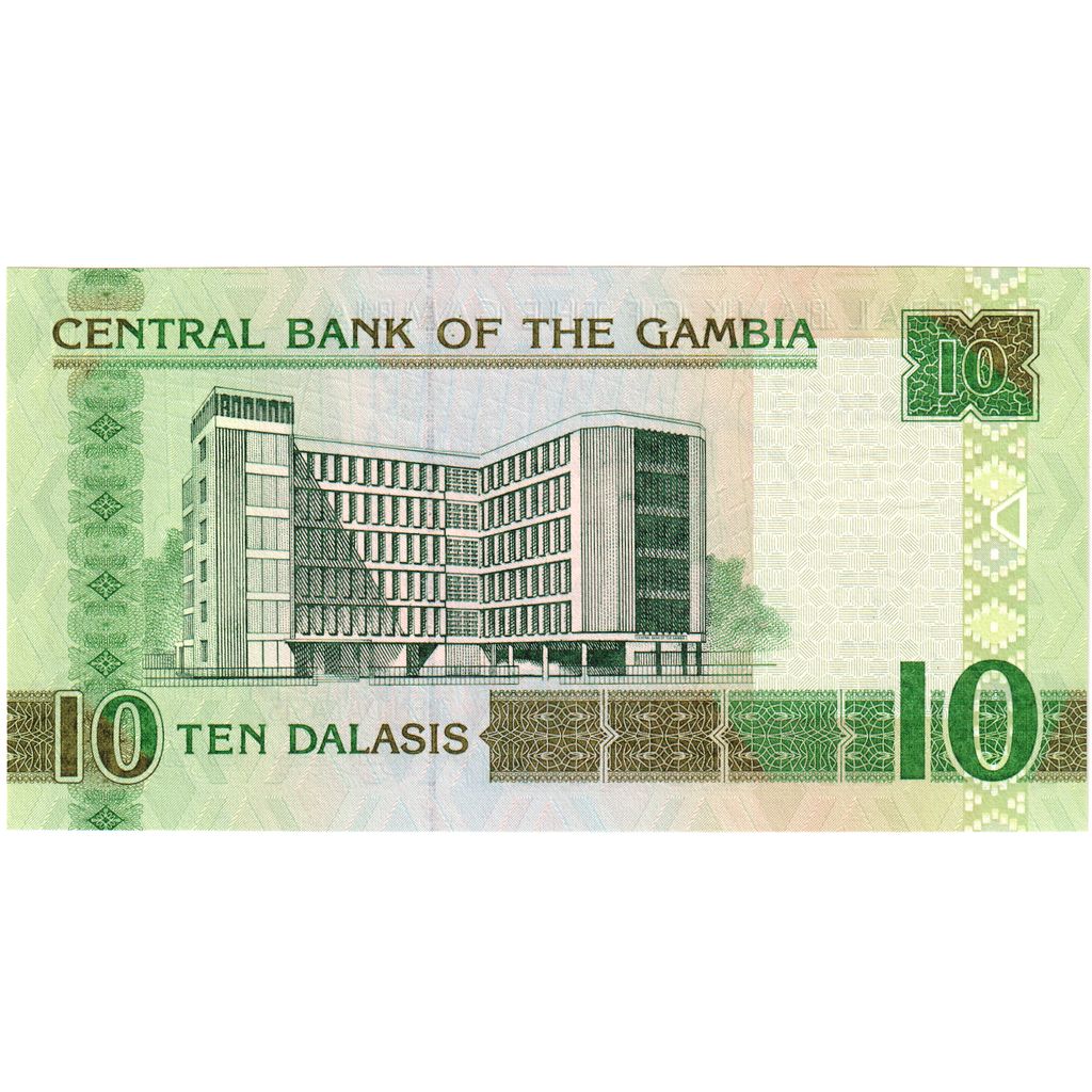 Nota, Gâmbia, 10 Dalasis, Undated (2001), KM:21a, UNC(65-70)