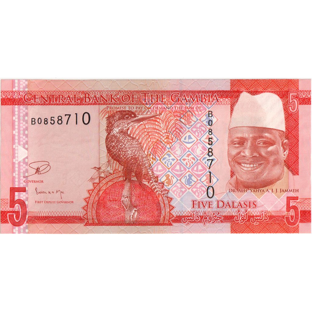 Biljet, Gambia, 5 Dalasis, UNDATED (2015), NIEUW