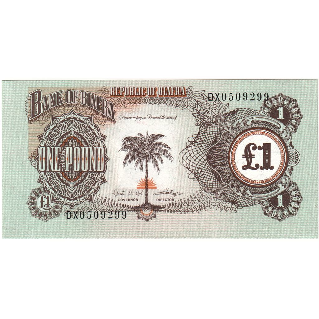 Geldschein, Biafra, 1 Pound, undated (1968-69), KM:5a, UNZ