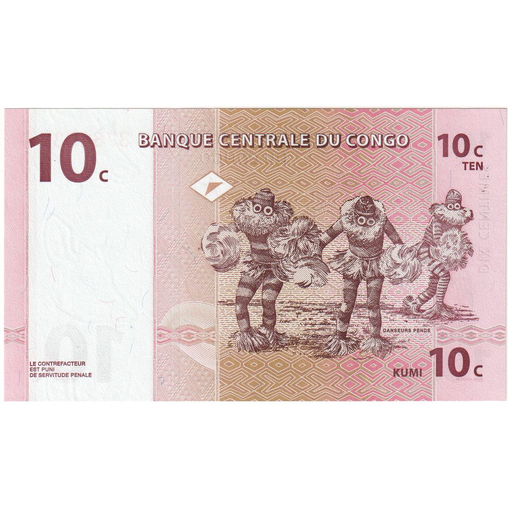 Geldschein, Congo Democratic Republic, 10 Centimes, 1997-11-01, KM:82a, UNZ
