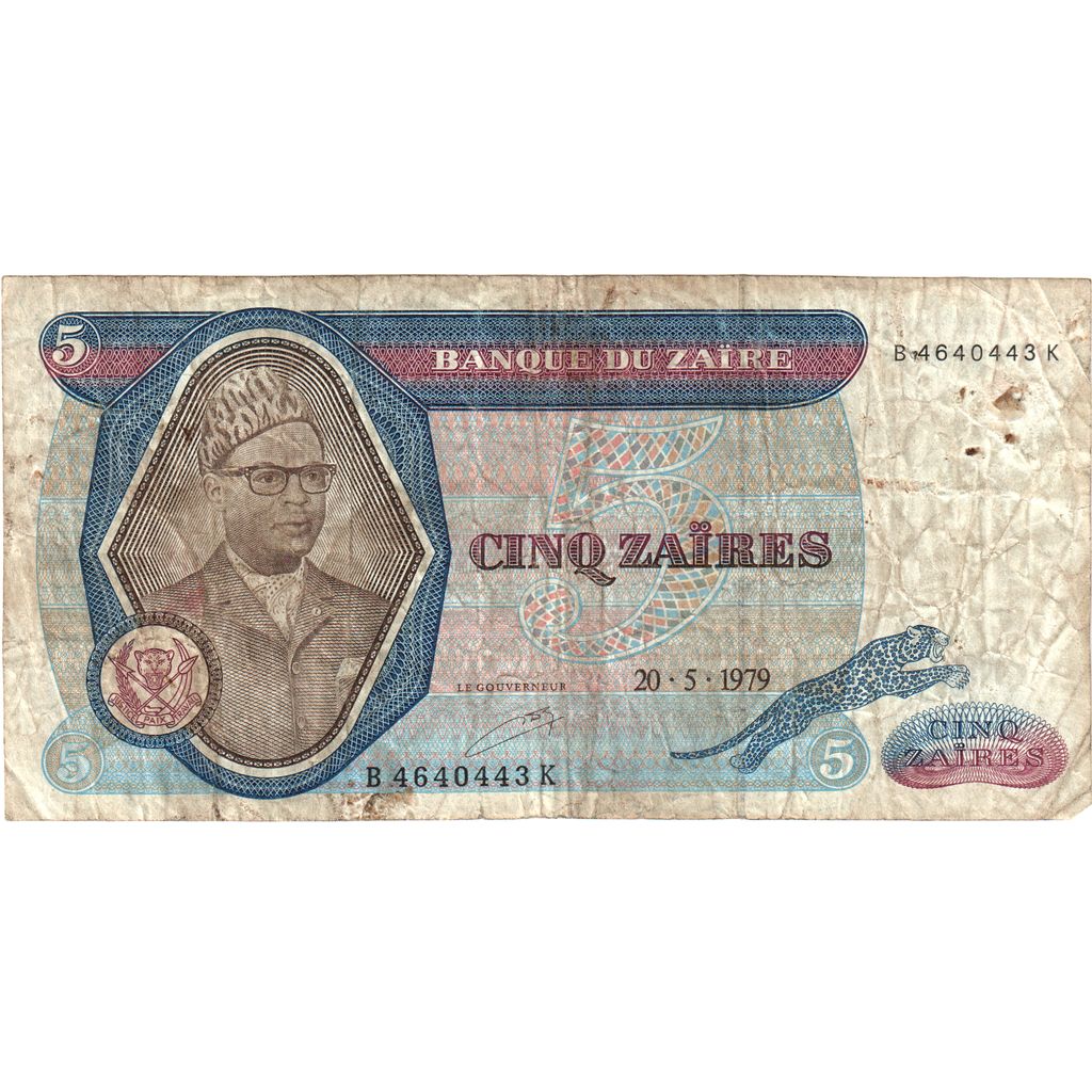 Zaire, 5 Zaïres, 1979-05-20, VF(20-25)