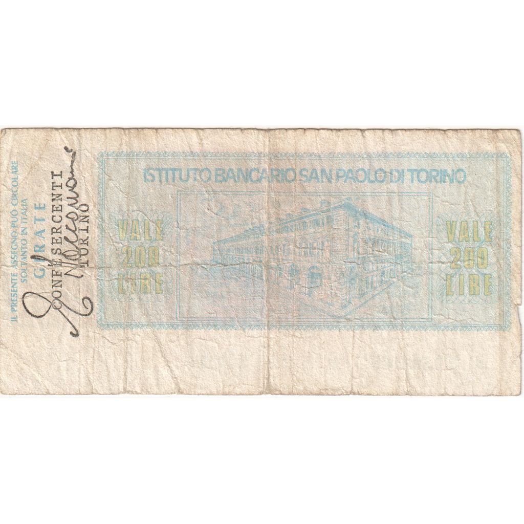 Biljet, Italië, 200 Lire, 1976, 1976-01-21, Torino, TB