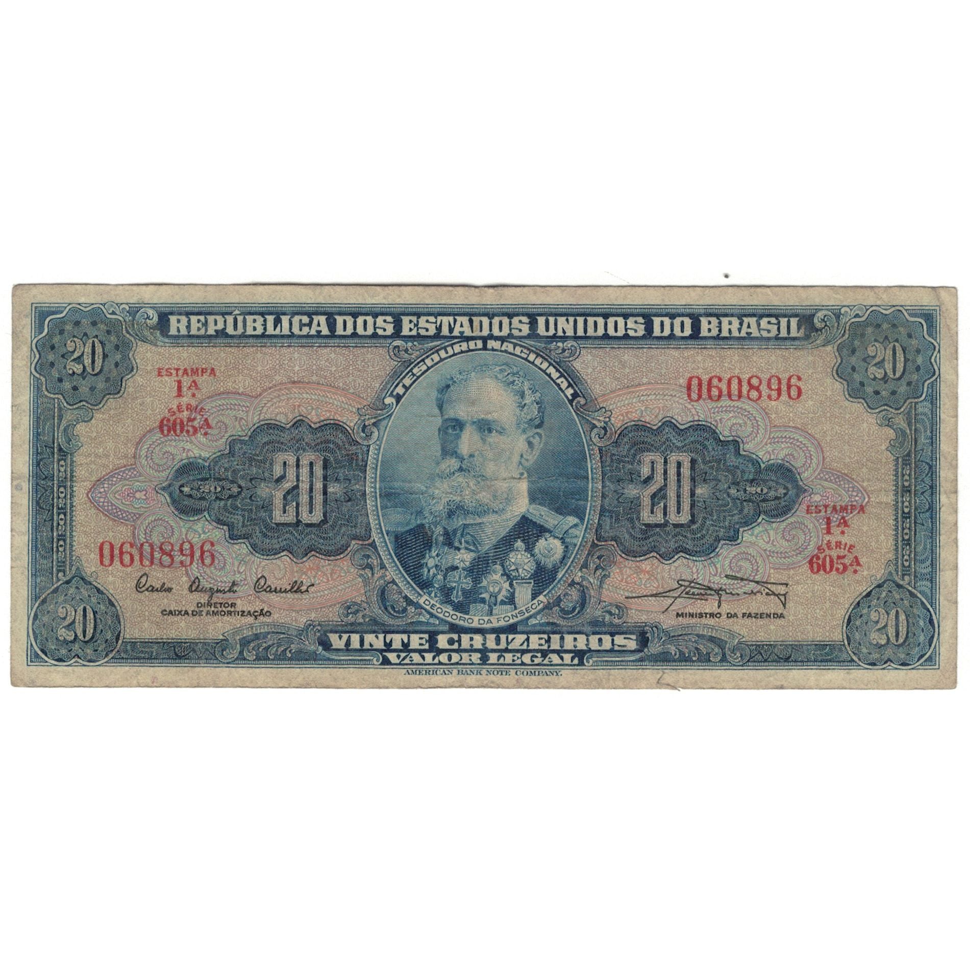 Banconote, Brasile, 20 Cruzeiros, KM:168b, MB