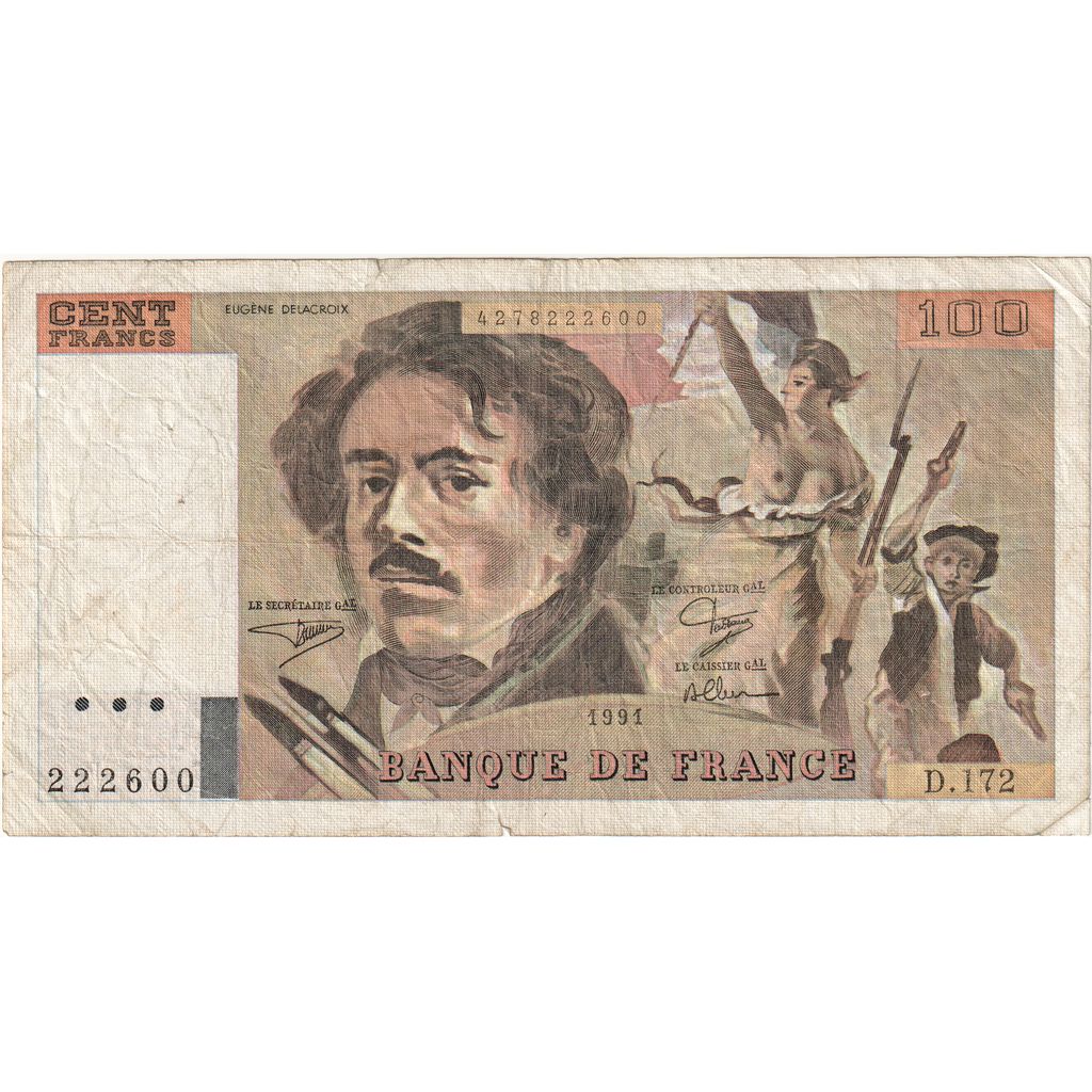 France, 100 Francs, Delacroix, D.172, VF(20-25)