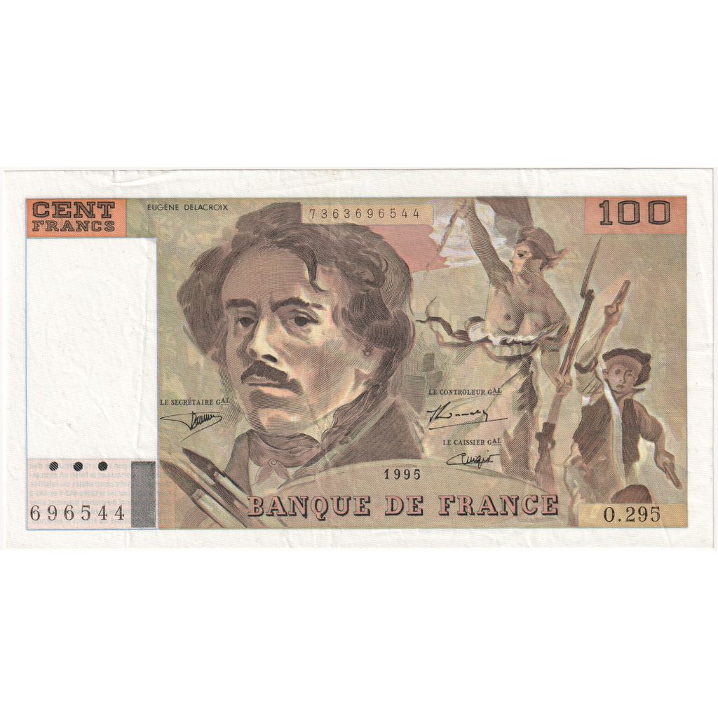 France, 100 Francs, Delacroix, O.295, UNC(63)