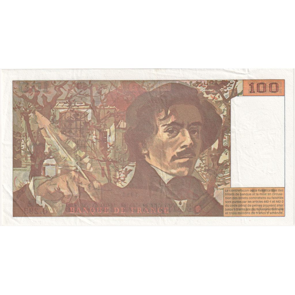 France, 100 Francs, Delacroix, O.295, UNC(63)