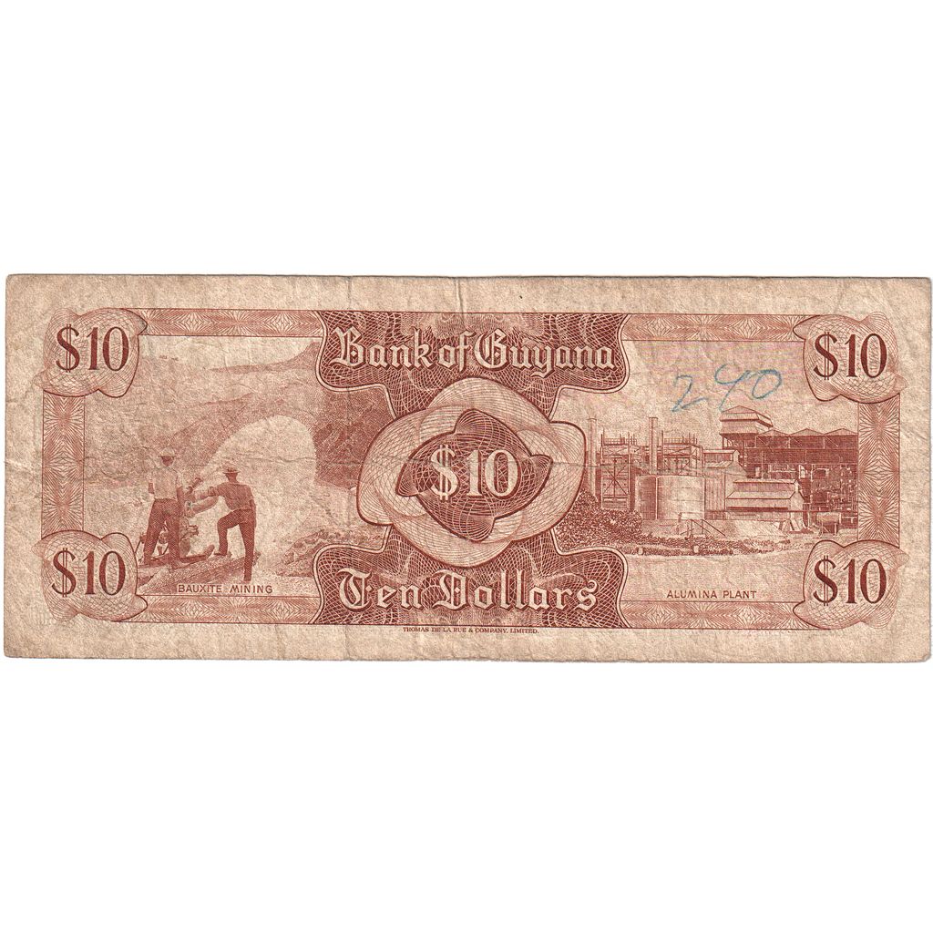 Guyana, 10 Dollars, VF(20-25)