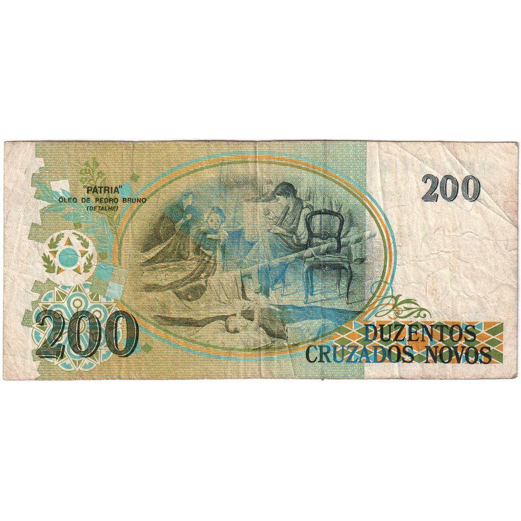Brasilien, 200 Cruzeiros on 200 Cruzados Novos, S