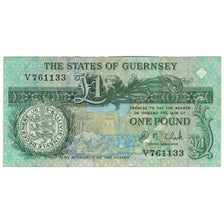 Nota, Guernesey, 1 Pound, 1991, KM:52c, AU(55-58)