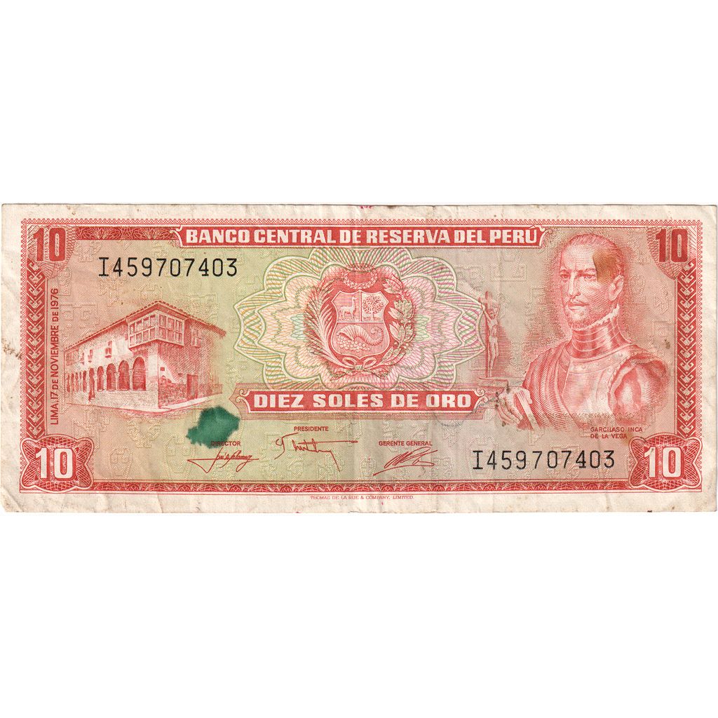 Peru, 10 Soles De Oro, 1975-10-02, EF(40-45)