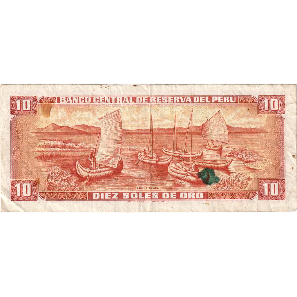 Peru, 10 Soles De Oro, 1975-10-02, EF(40-45)
