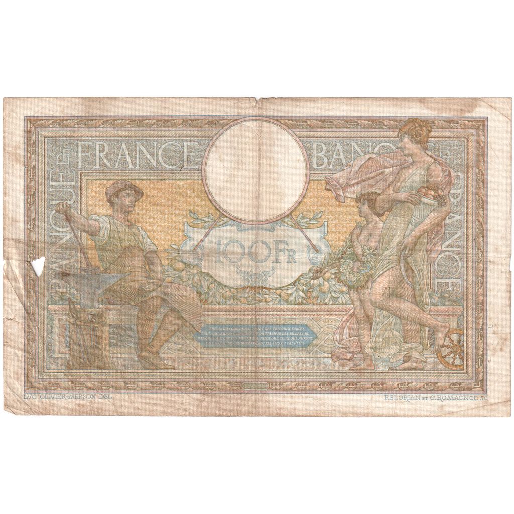 Frankrijk, 100 Francs, Luc Olivier Merson, 1937-06-10, X.54524, TB+