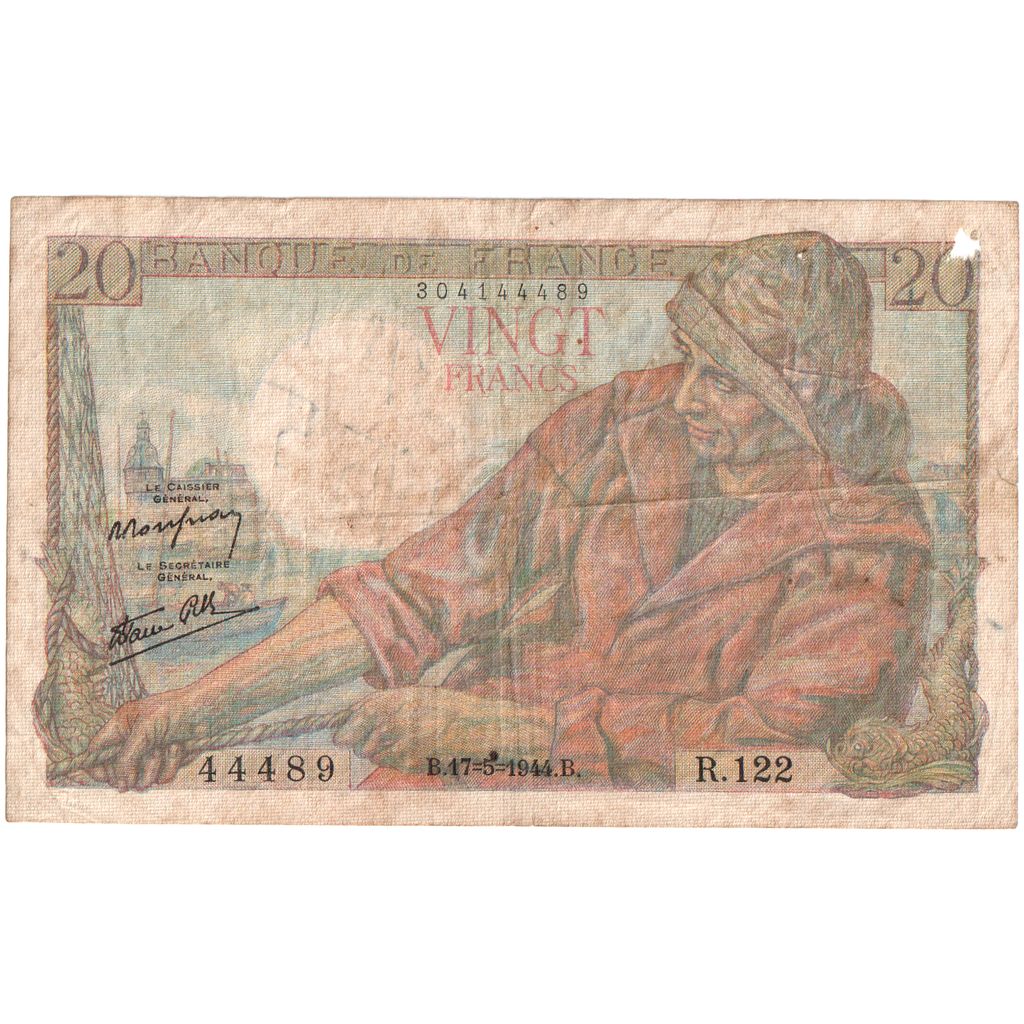 Frankreich, 20 Francs, Pêcheur, 1944-05-17, R.122, S