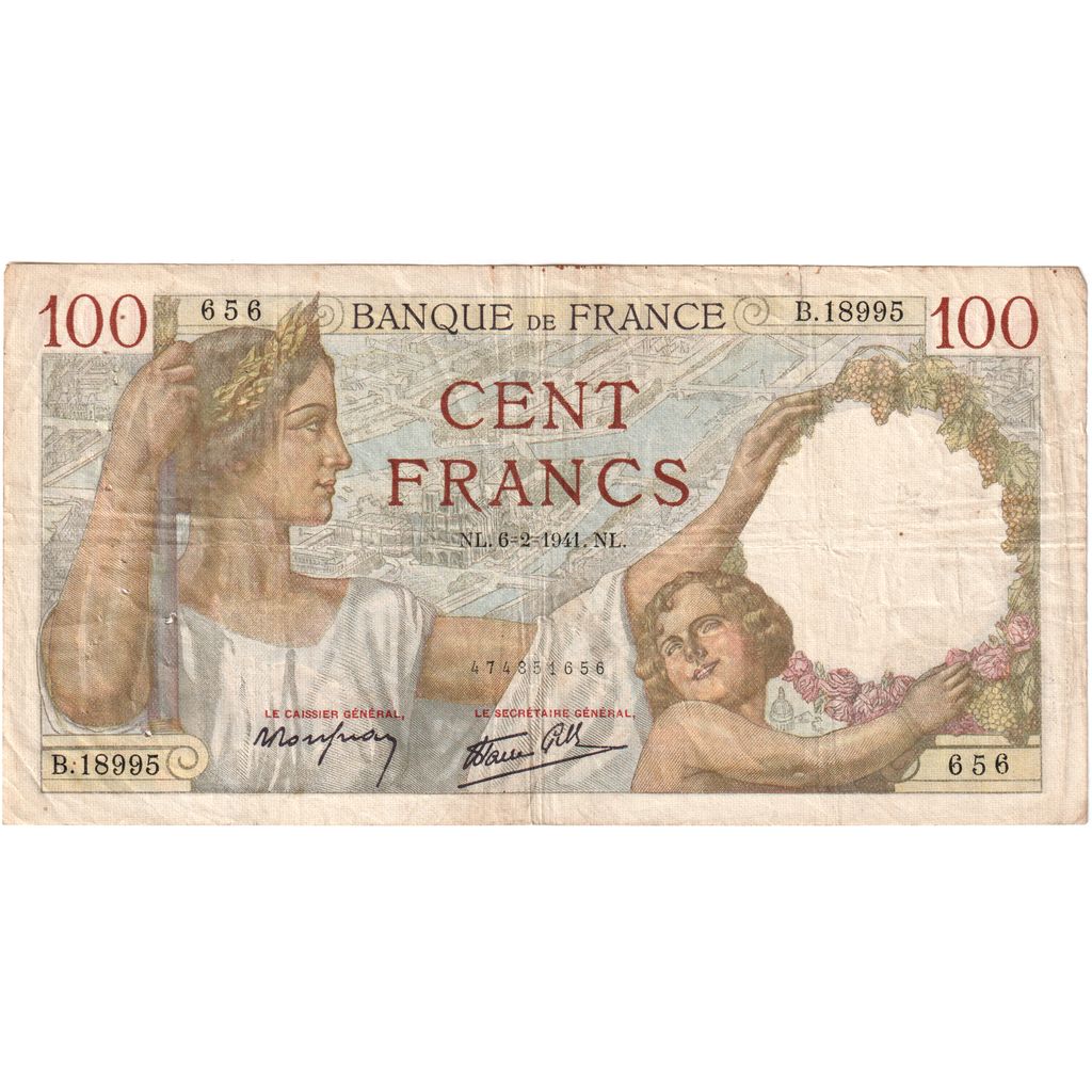 Frankrijk, 100 Francs, Sully, 1941-02-06, B.18995, TTB