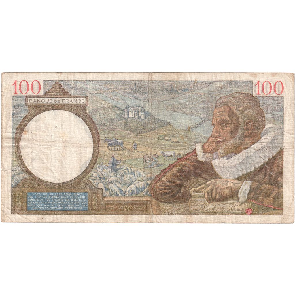 Francia, 100 Francs, Sully, 1939-11-30, E.4371, BC+