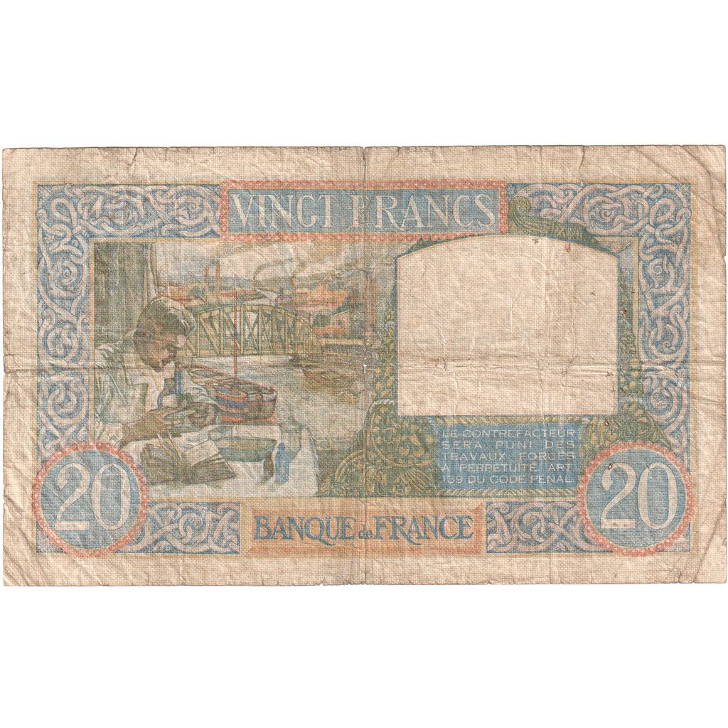 Francja, 20 Francs, Science et Travail, 1940-12-05, L.1859, VF(20-25)