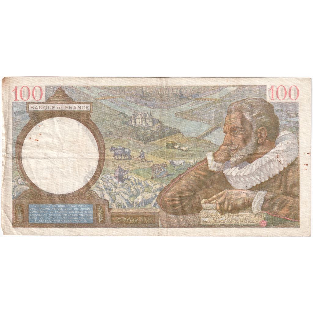 France, 100 Francs, Sully, 1941-10-30, K.25060, TTB