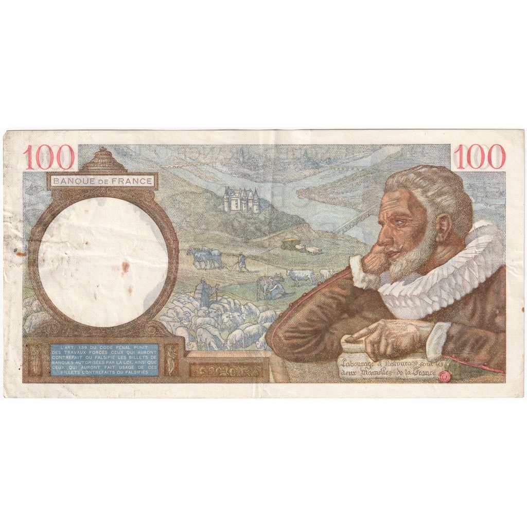 France, 100 Francs, Sully, 1939-10-05, U.2227, TB+
