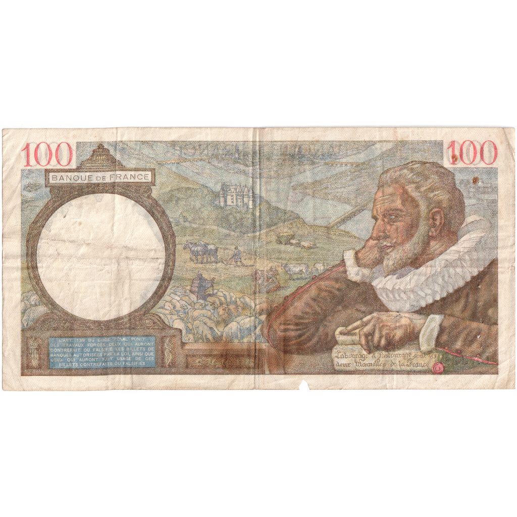 France, 100 Francs, Sully, 1940-02-08, G.7316, TB
