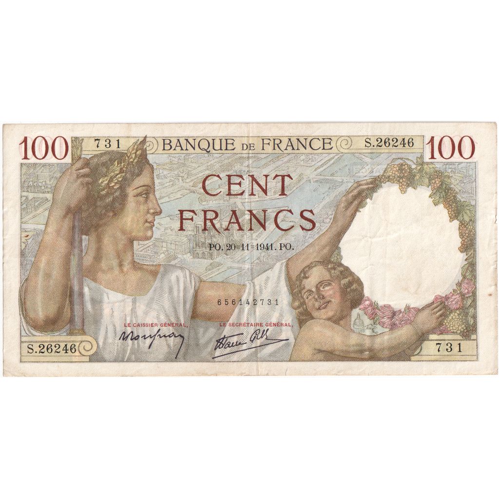 Frankrijk, 100 Francs, Sully, 1941-11-20, S.26246, TTB