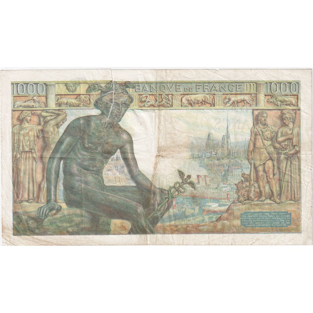 Francja, 1000 Francs, Déesse Déméter, 1942-06-20, S.817, VF(20-25)