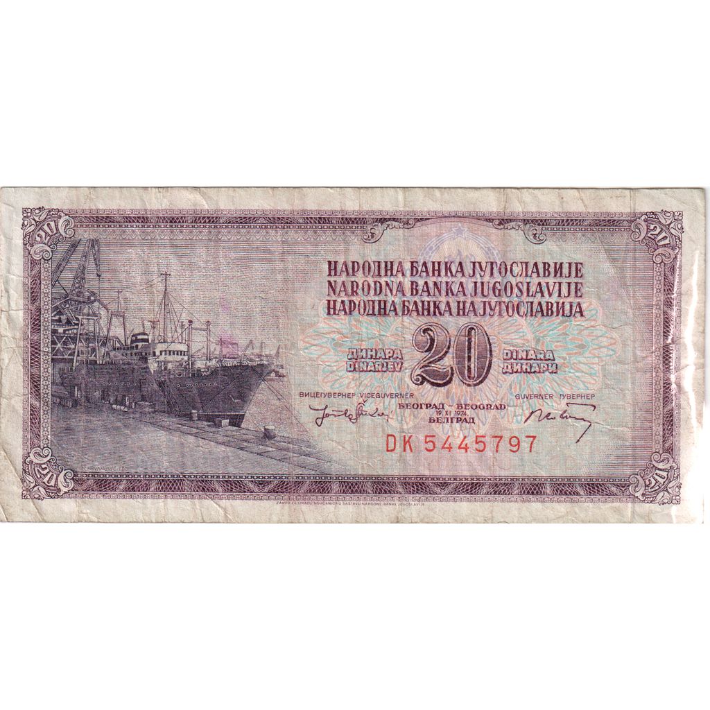 Jugoslawien, 20 Dinara, 1974-10-19, S