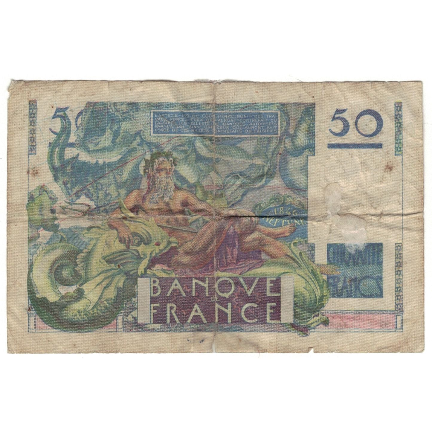 France, 50 Francs, E.31, B, Fayette:20.5, KM:127a