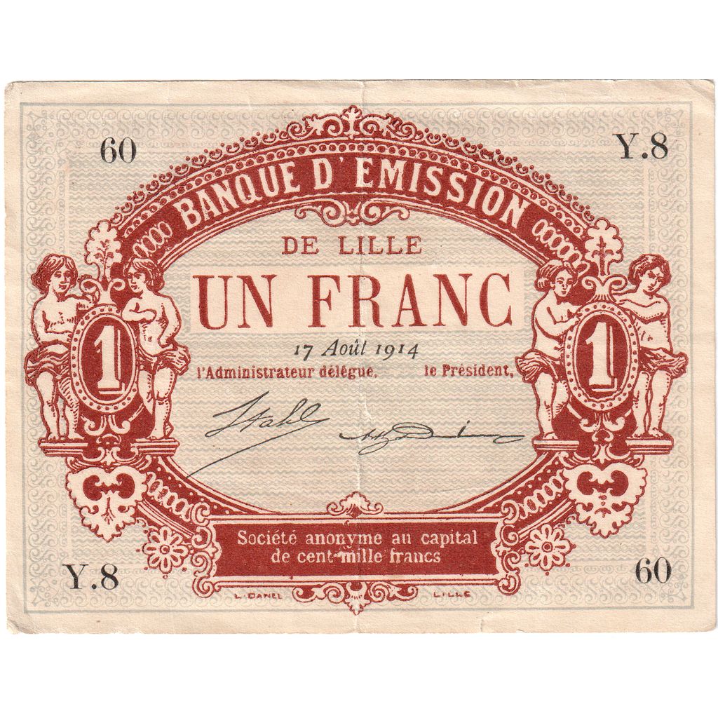 France, 1 Franc, 1914-08-17, AU(55-58), Pirot:59-1589