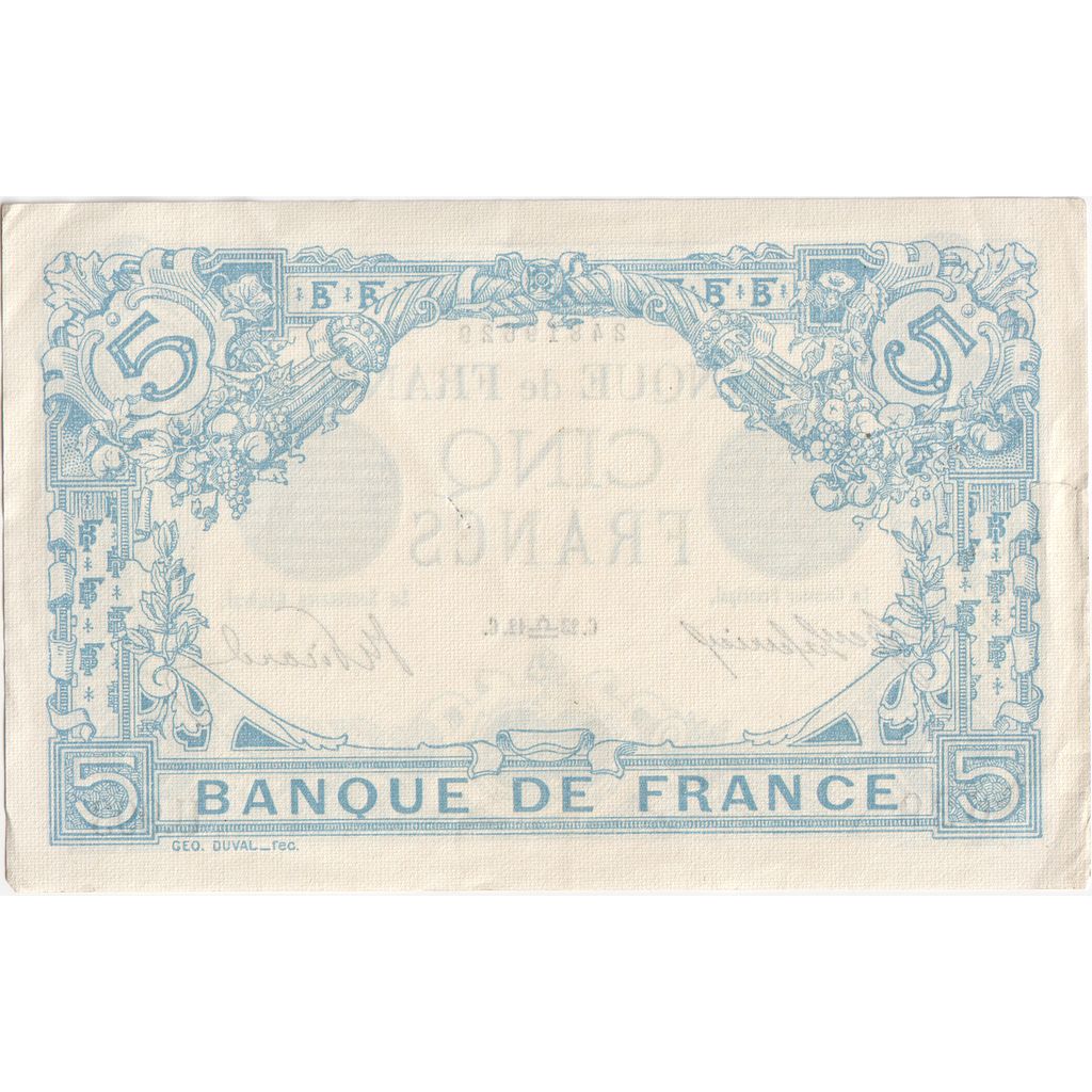 Frankreich, 5 Francs, Bleu, 1912-09-19, U.993, SS