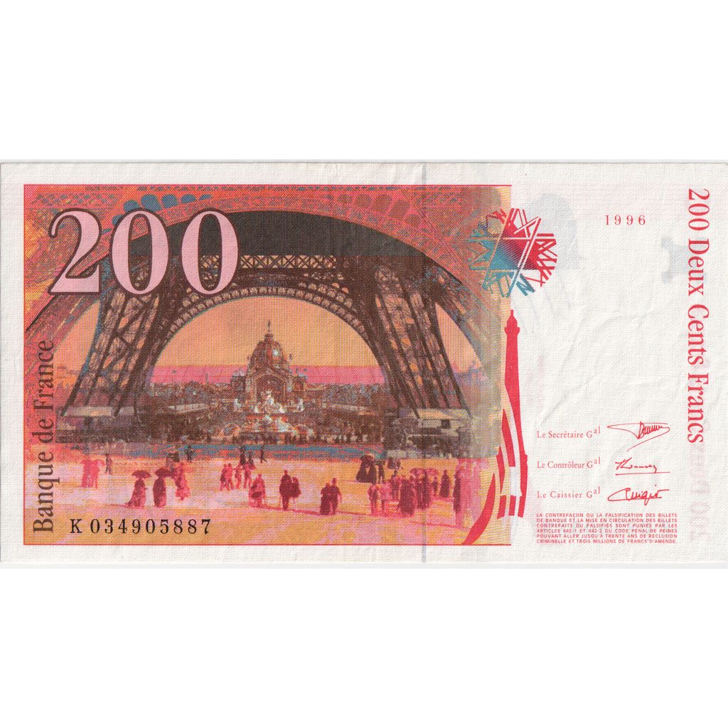 Frankreich, 200 Francs, Eiffel, K034905887, SS