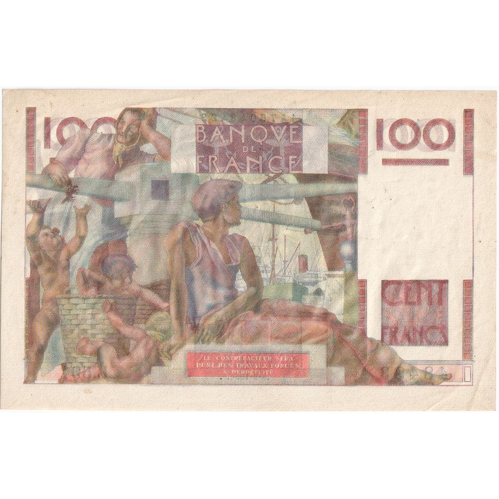 France, 100 Francs, Jeune Paysan, 1954-03-04, L.591, SUP