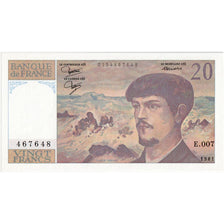France, 20 Francs, Debussy, E.007, UNC(65-70)