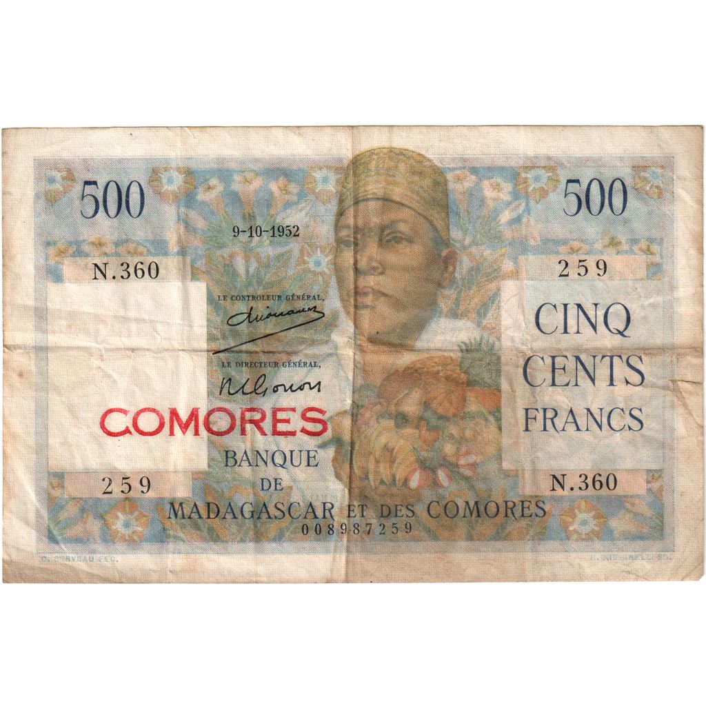 Comoras, 500 Francs, BC+