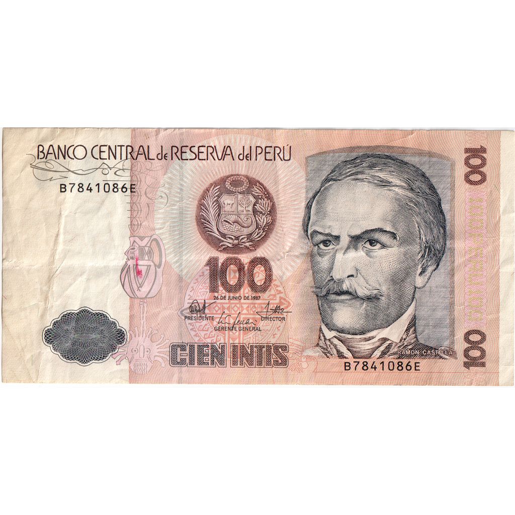 Perù, 100 Intis, 1987-06-26, BB