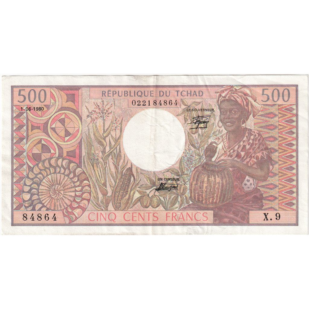 Chad, 500 Francs, 1980-06-01, EF(40-45)