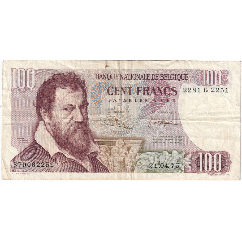 Belgio, 100 Francs, 1975-04-21, BB