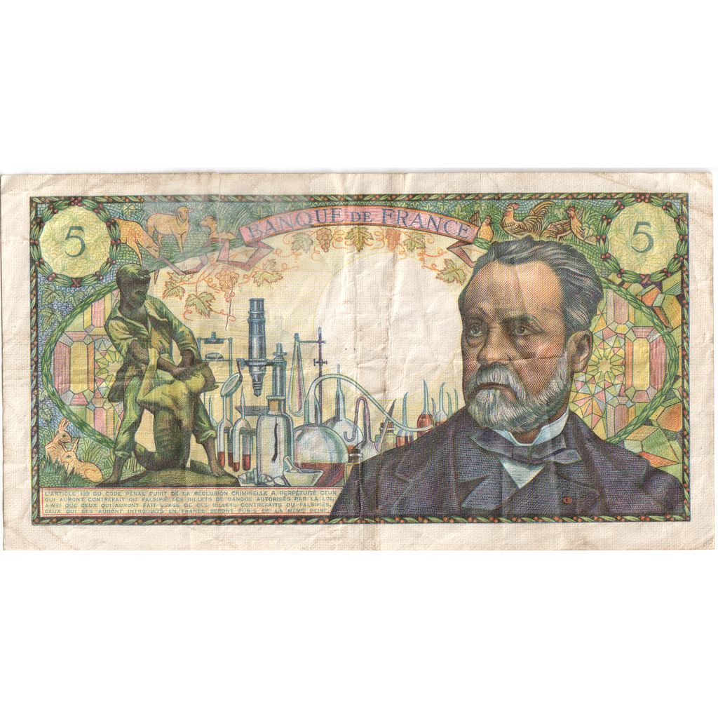 Frankrijk, 5 Francs, Pasteur, 1966-07-07, O.14, TB+
