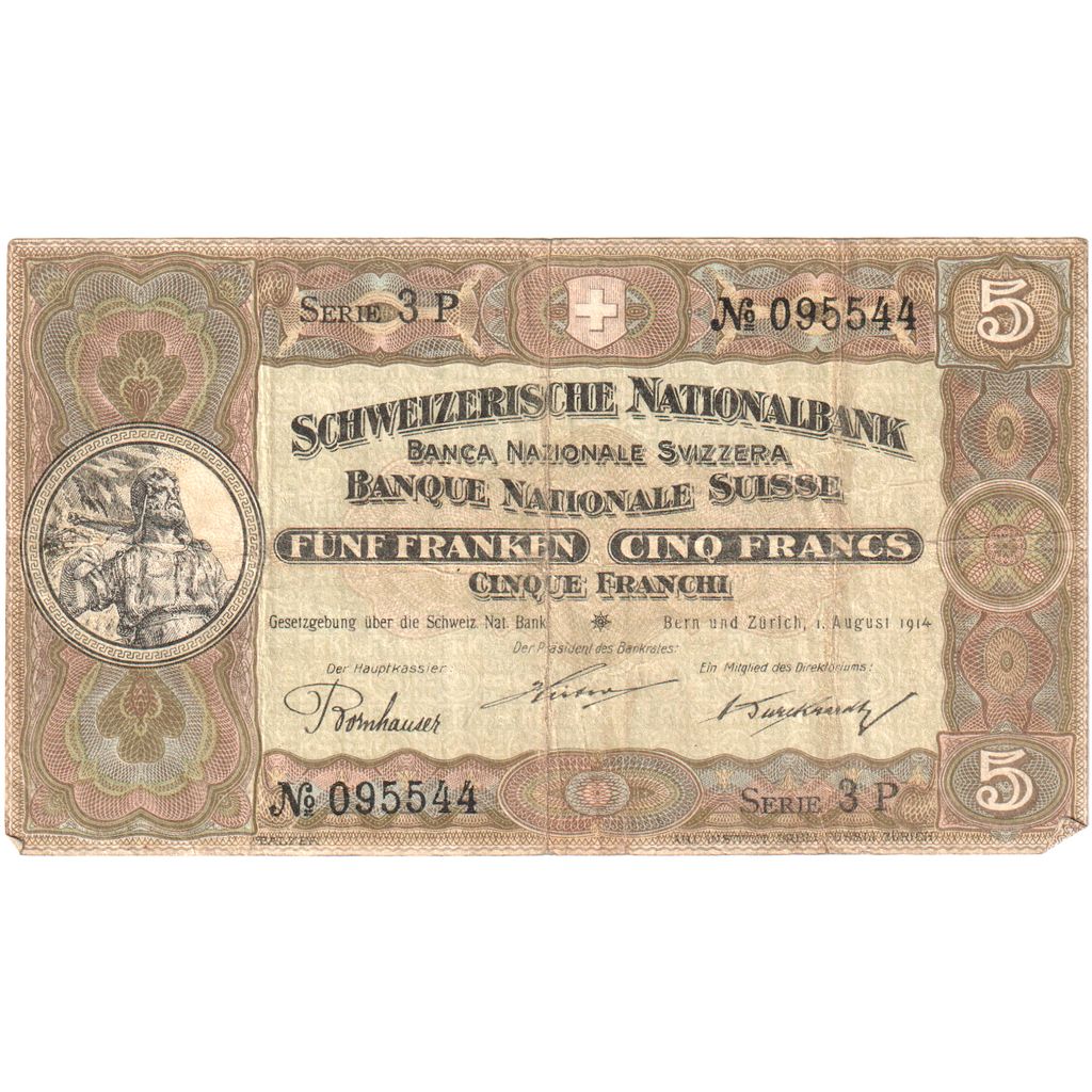 Svizzera, 5 Franken, 1946-08-31, MB+