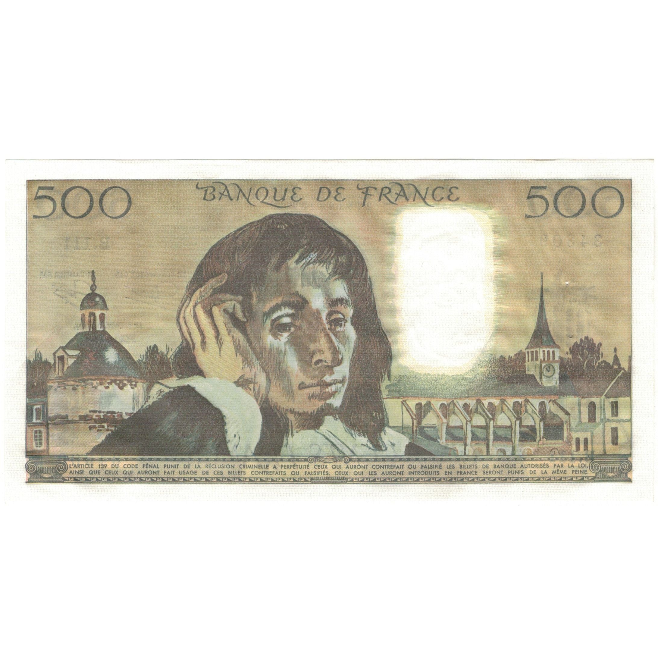 Francia, 500 Francs, Pascal, 1980, B.111, SPL, Fayette:71.21, KM:156e