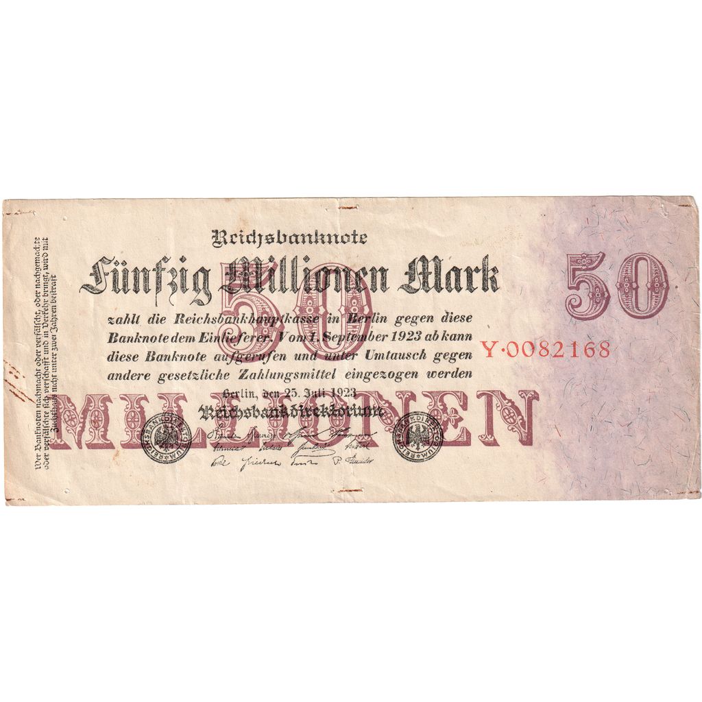Billete, 50 Millionen Mark, 1923, Alemania, BC+