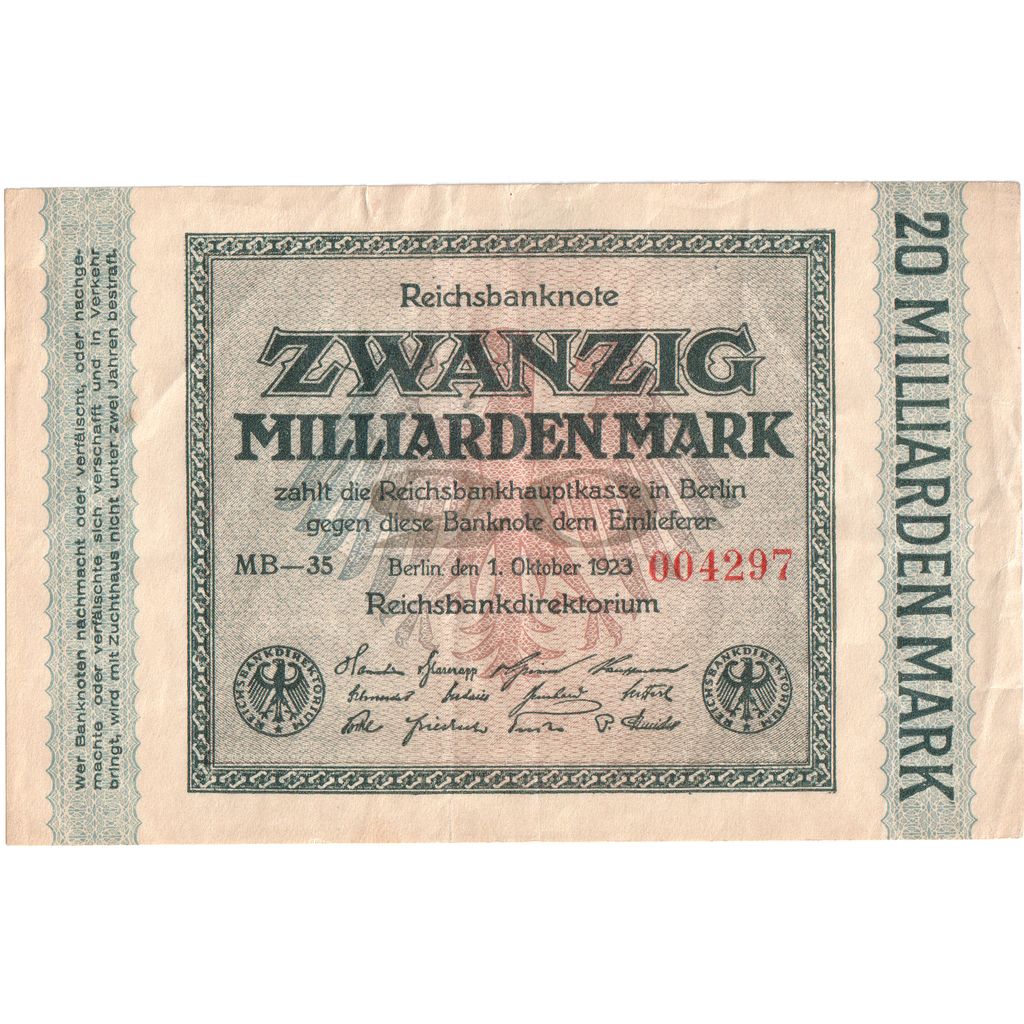 Deutschland, 20 Milliarden Mark, 1923-10-01, VZ