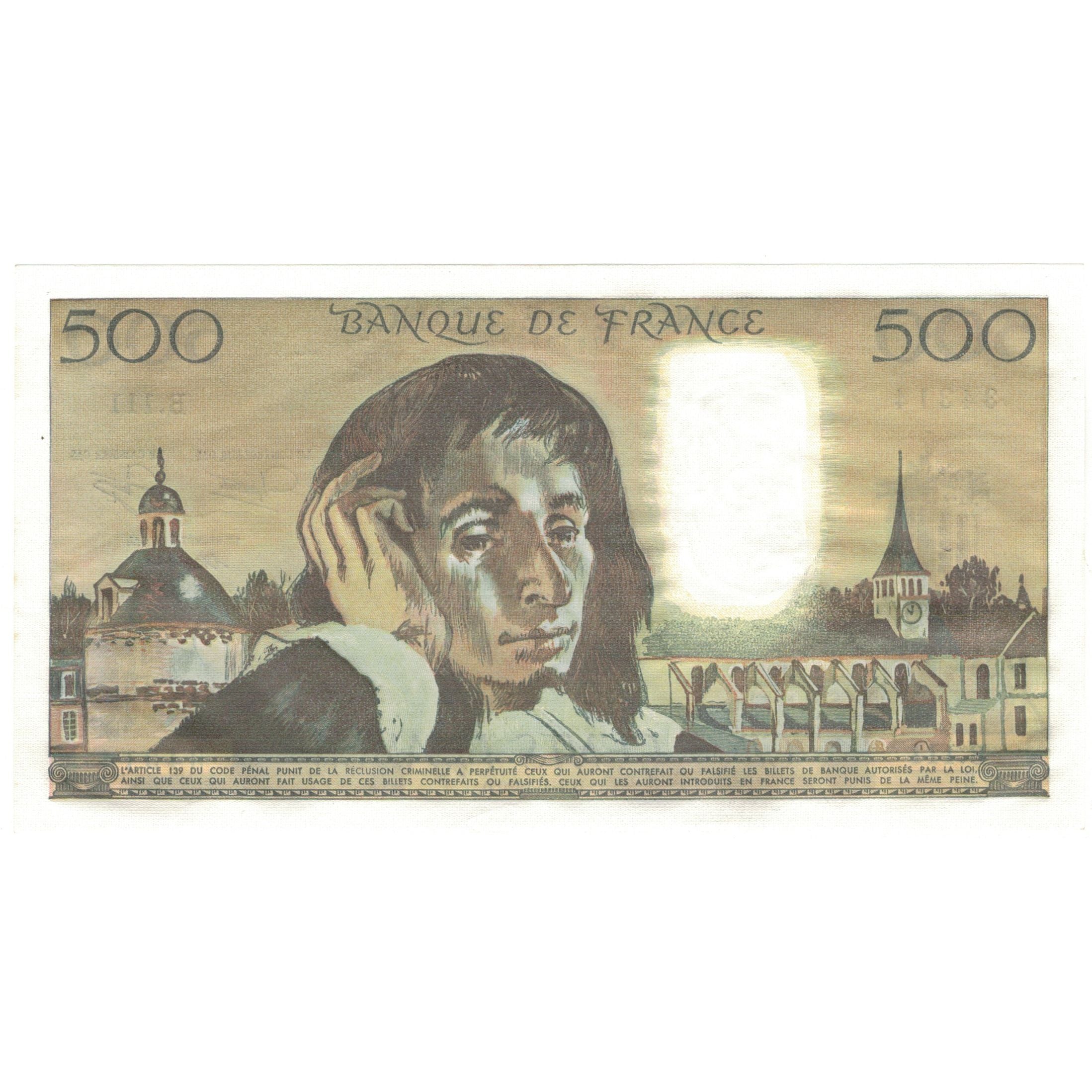 Francia, 500 Francs, Pascal, 1980, B.111, FDS, Fayette:71.21, KM:156e
