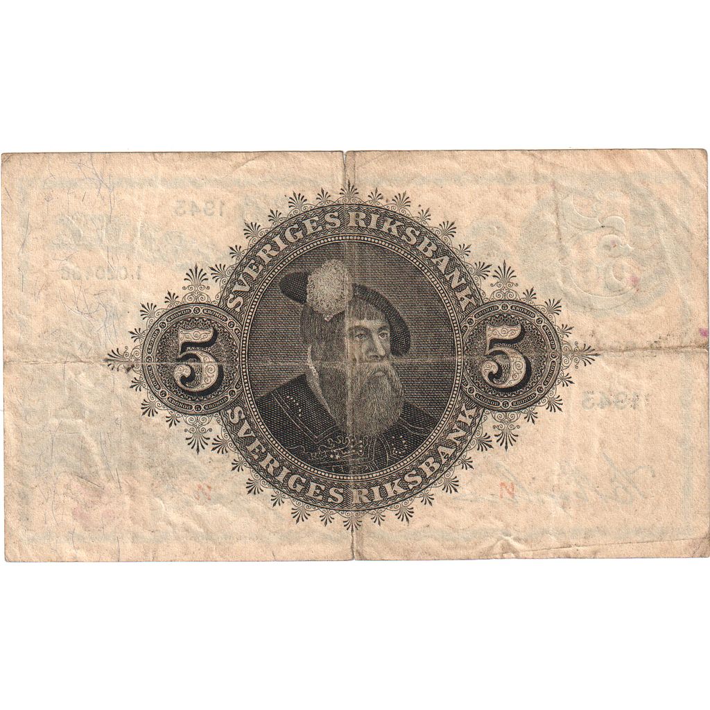 Svezia, 5 Kronor, 1943, MB